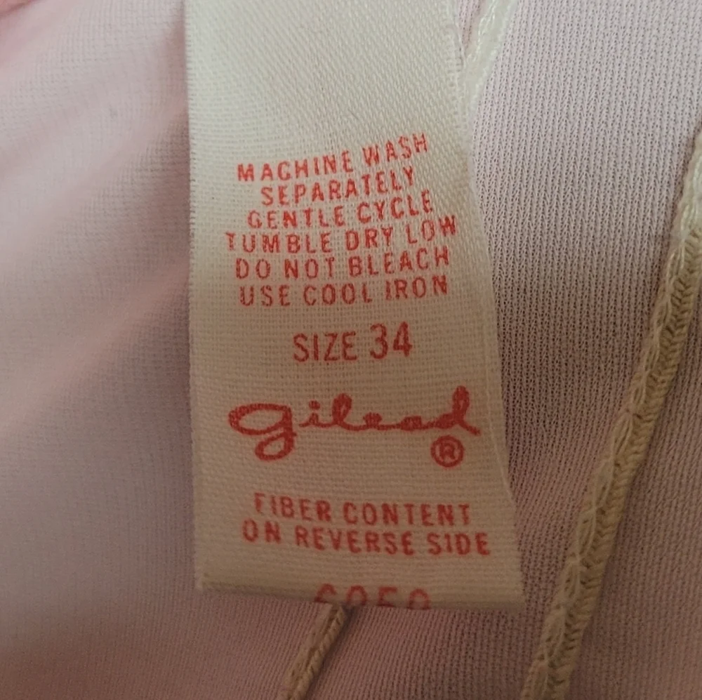 Vintage 60s Gilead Light Pink Floral Embroidered Sleeveless Nightgown Slip Dress - Picture 11 of 14